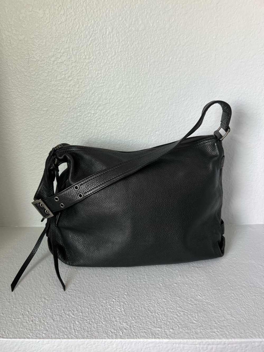 Banana Republic Black Pebbled Leather Tote